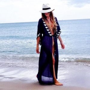 Ondademar Nyepi Embroidered Open Kaftan Coverup